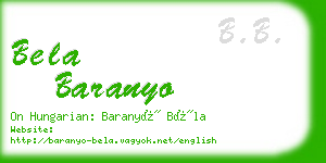 bela baranyo business card